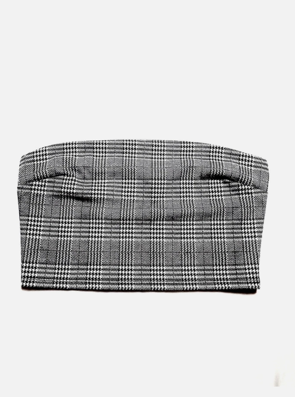 Bozzolo Plaid Strapless Tube Top in Black & White